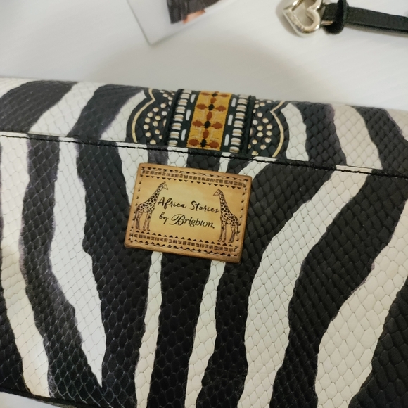 BRIGHTON AFRICA STORIES TARINA ZEBRA PRINT SNAKE EMBOSSED CELL PHONE HAN… - Picture 5 of 12